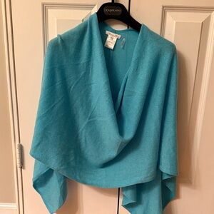 Minnie Rose Cashmere Turquoise Ruana/Poncho Size O/S. Price is firm. Thank you!